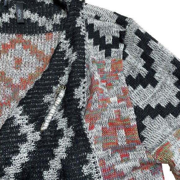 ELAN SWEATER CARDIGAN AZTEC TRIBAL POCKETS WOOL BLEND KNIT LAGENLOOK SIZE M - Picture 4 of 9
